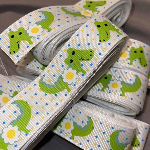 Grosgrain Ribbon 7/8” 5 yards 5/$20 Daisy daisies flower alligator crocodile NEW - Picture 5 of 5